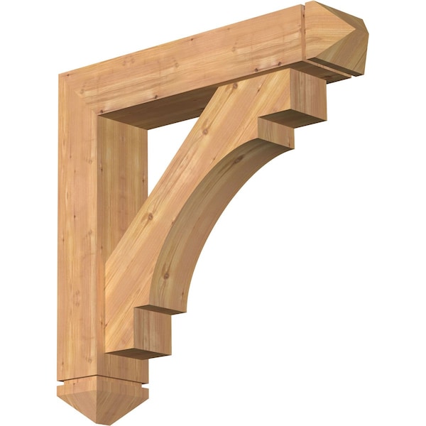 Ekena Millwork Merced Arts and Crafts Smooth Bracket w/ Offset Brace, Western Red Cedar, 7 1/2"W x 36"D x 36"H BKT0806X36X36MRC03SWR - main